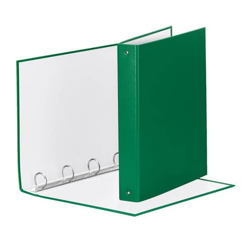 Raccoglitore Esselte Meeting a 4 anelli tondi 30mm cartone rivestito in PP verde 22x30cm dorso 4cm - 395792600